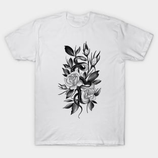 Snake and roses T-Shirt